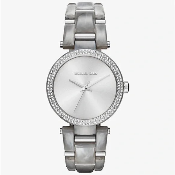 NWT Michael Kors Delray Acetate 3 Hand Watch Michael Kors Delray Watch MK4318 Acetate Bracelet Watch  main image 4